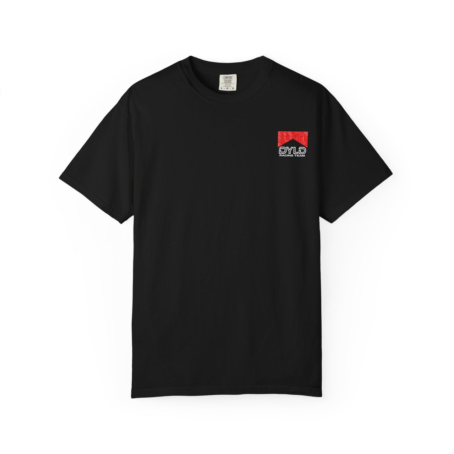DYLD Racing Team T-Shirt — Black Garment-Dyed Motorsport Tee