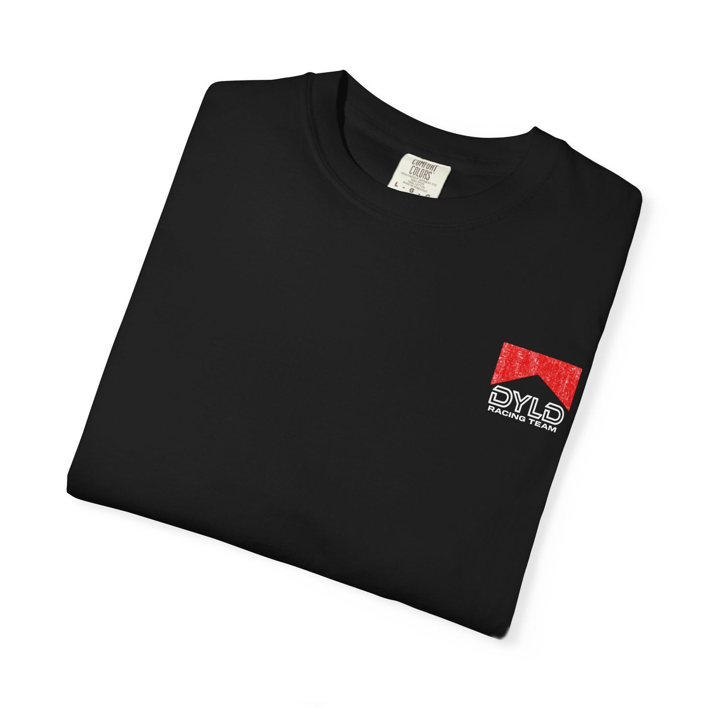 DYLD Racing Team T-Shirt — Black Garment-Dyed Motorsport Tee