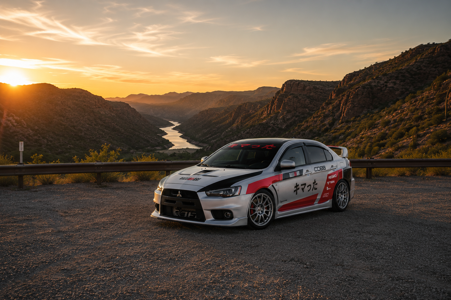 DIG 006 Mitsubishi Lancer EVO X GSR front quarter view