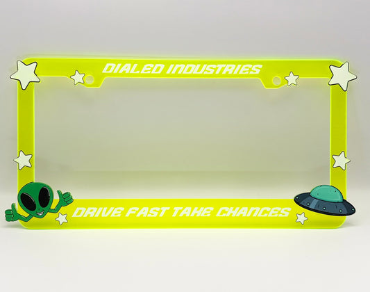 License Plate Frame - Alien Neon