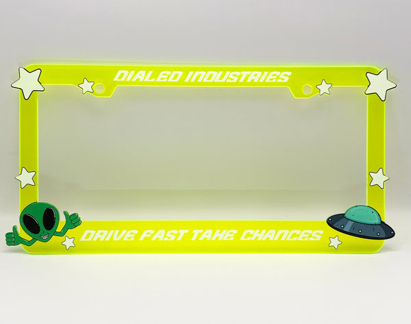 License Plate Frame - Alien Neon