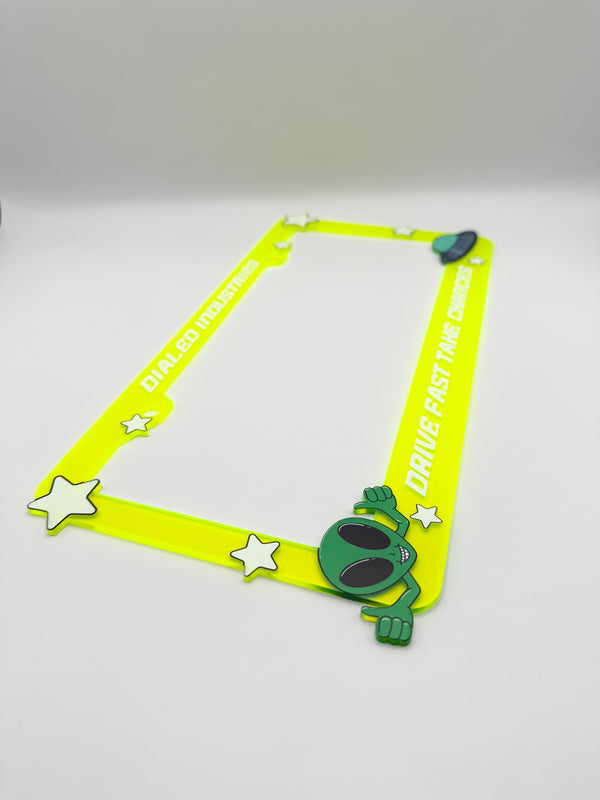 License Plate Frame - Alien Neon