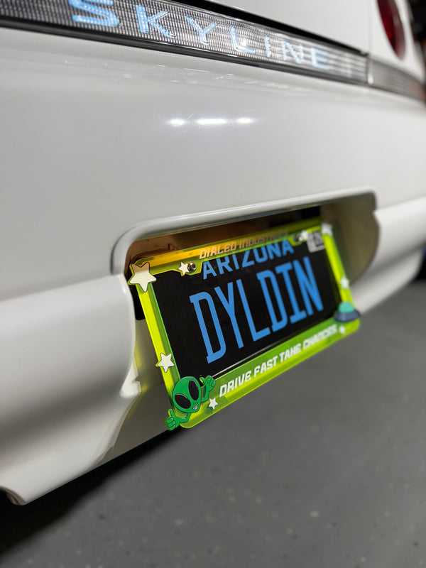 License Plate Frame - Alien Neon